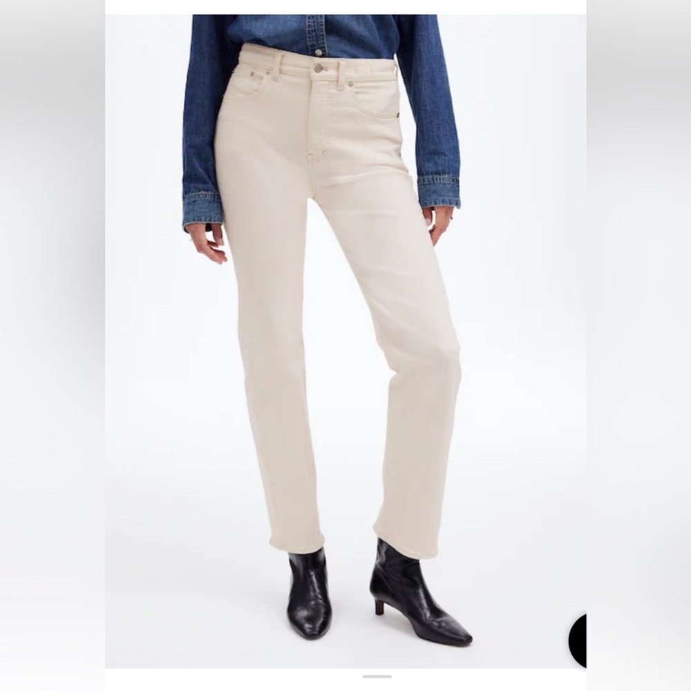 Madewell Women's Straight Leg Cream Jeans